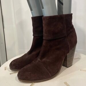 Rag & Bone Genuine Suede Classic  Newbury Brown Heel Ankle Boots Womens Sz‎ 9.5